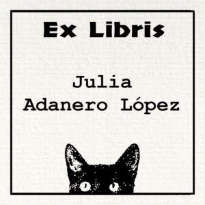Exlibris mit einer schauenden Katze