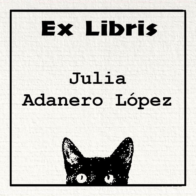 Exlibris mit einer schauenden Katze